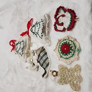 Christmas ORNAMENTS  HANDMADE CLOTH & CROCHETED  ASSORTMENT